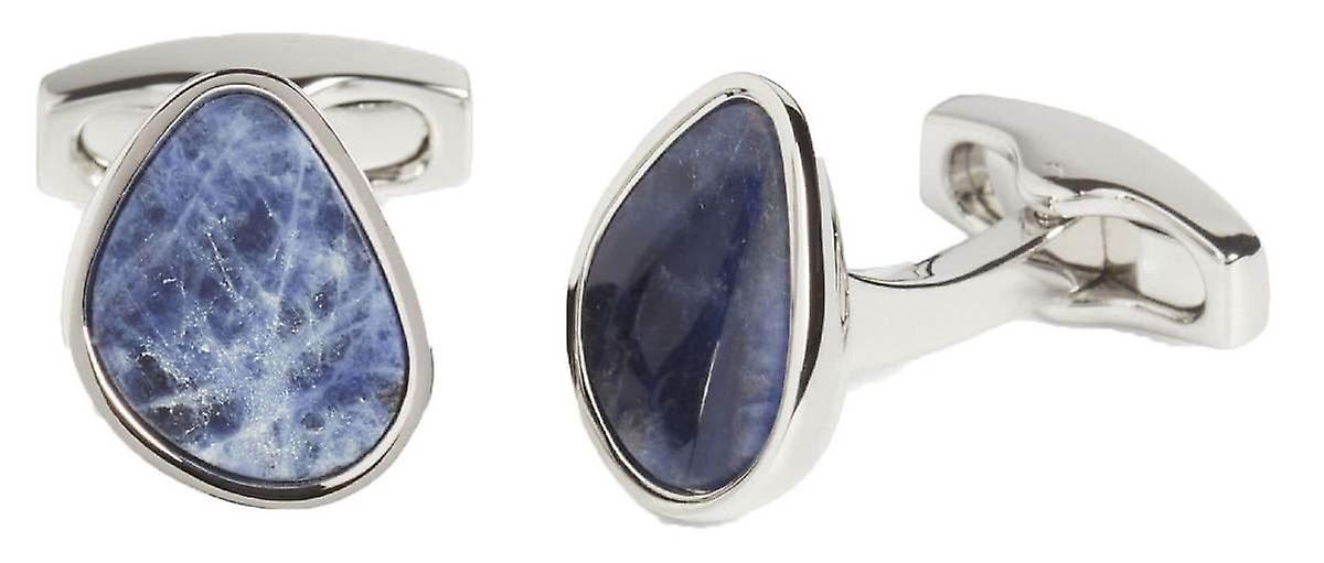 Simon Carter Sodalite Organic Pebble Cufflinks - Silver/Blue