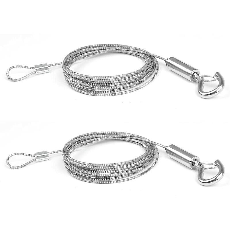 2Pcs X 2M Stainless Steel Cable Bet Hook Rope For Clothes/Lights/Photos Max Stand 30Kg Home Accessory