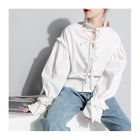 レース ボウ ロング スリーブ レイヤード シャツ