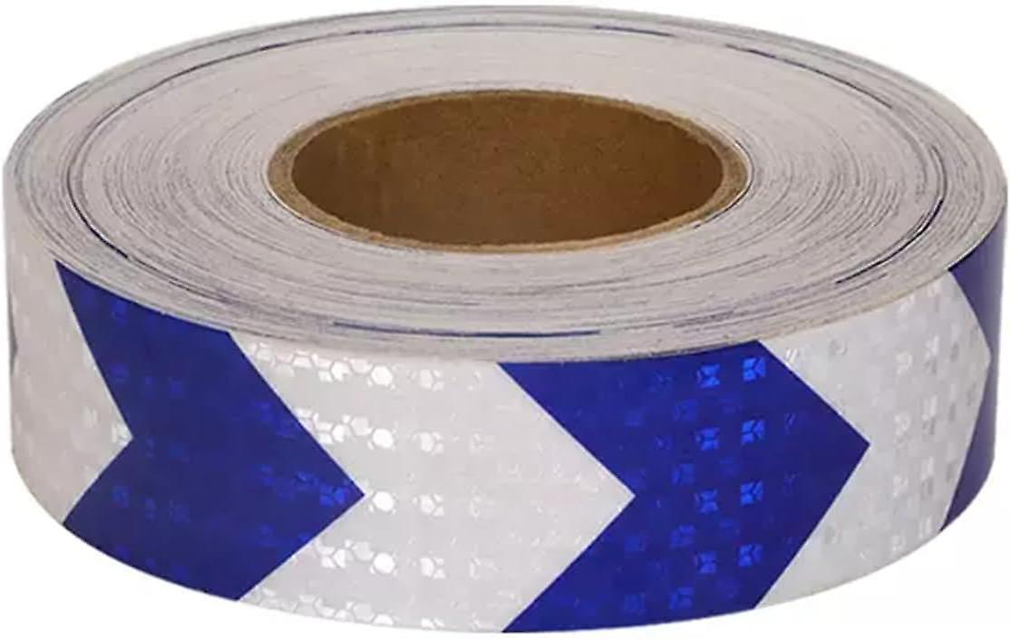 2"*164' White With Blue Arrows Reflective Warning Conspicuity Tape Film Sticker-749555