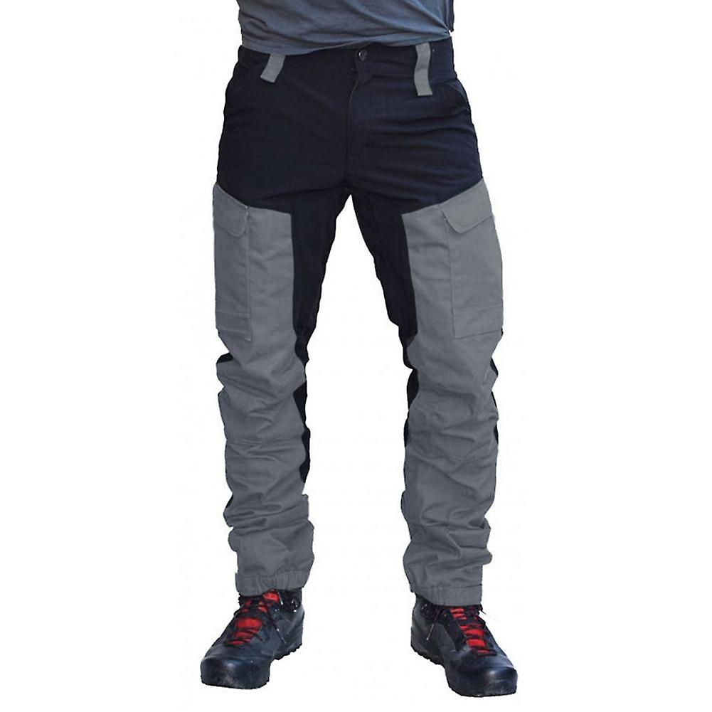 Fianao Erkekler Moda Renk Bloğu Çok Cepli Spor Uzun Kargo Pantolon İş Pantolonu