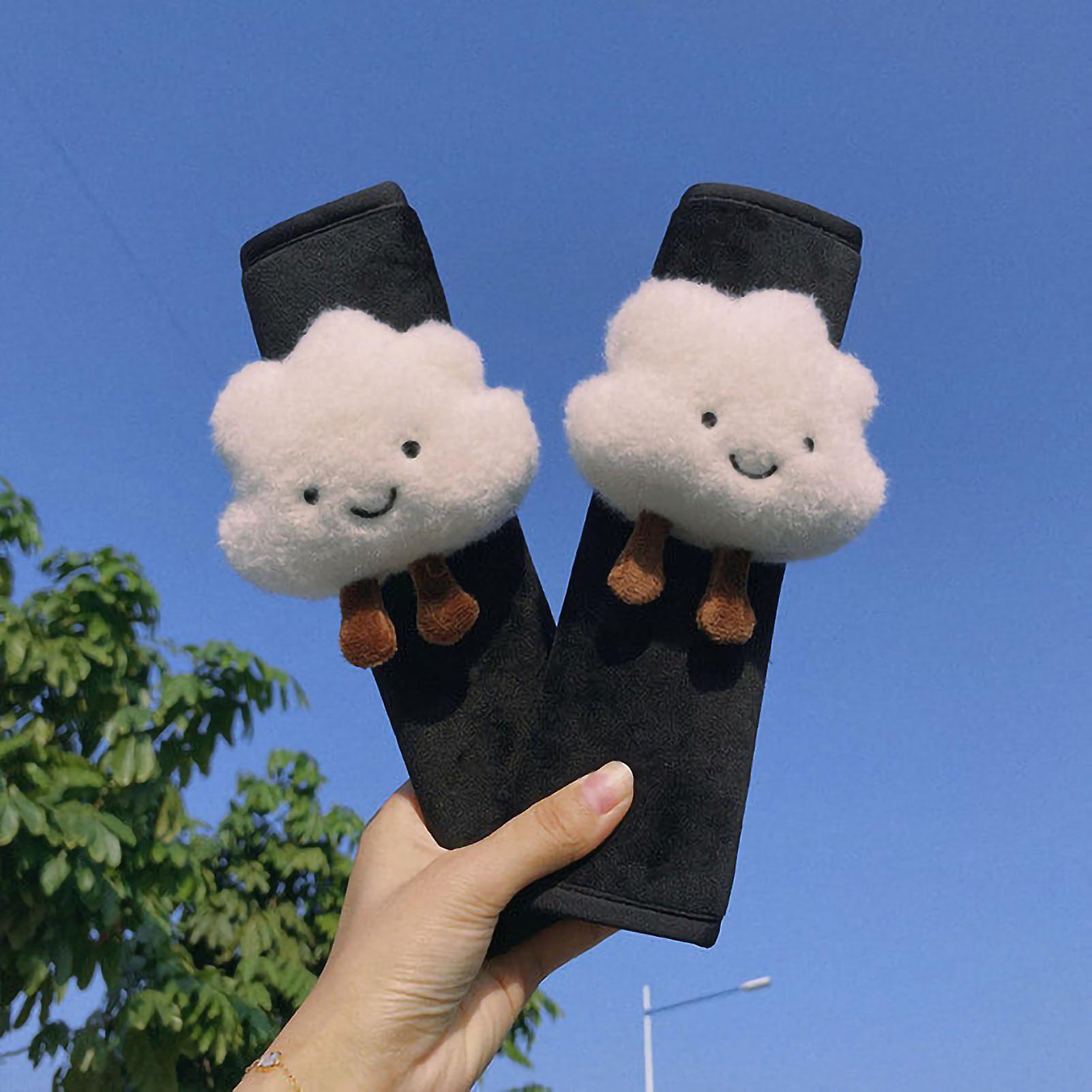 Cute Cartoon Car Seat Belt Shoulder Pad Soft Plush Safety Belt Cushion Cover for Auto Cloud