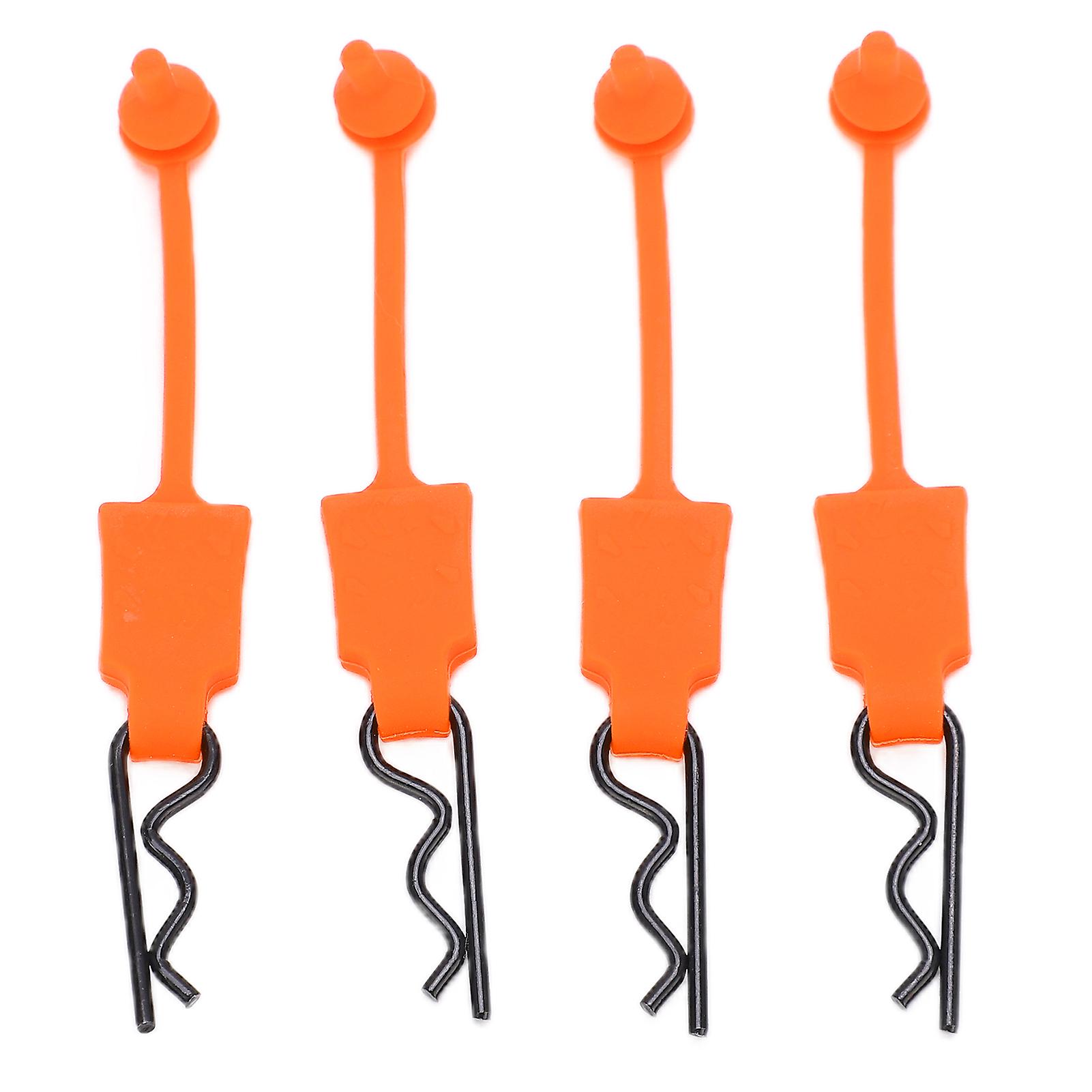 4Pcs Universal 1/10 RC Car Body Shell Clips Replacement Latch Car Shell Accessory Orange