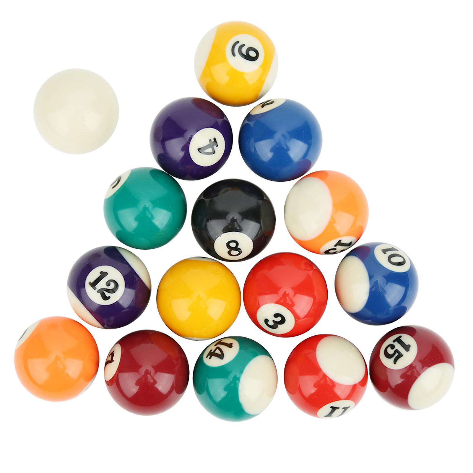 DEWIN Billiard Balls,16 PCS Eco-friendly 38MM Resin Children Billiard Pool Table Balls Toy Mini Pool Table Accesssory for Game Rooms, Bars, Sports