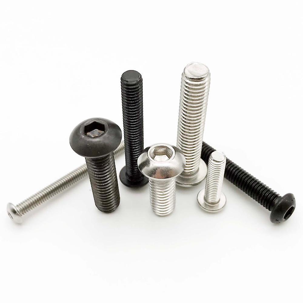 5/10/50 M1.6 M2 M2.5 M3 M4 M5 M6 M8 304 Stainless Steel Black Grade 10.9 Iso7380 Hexagon Hex Socket Head Button Allen Bolt Screw