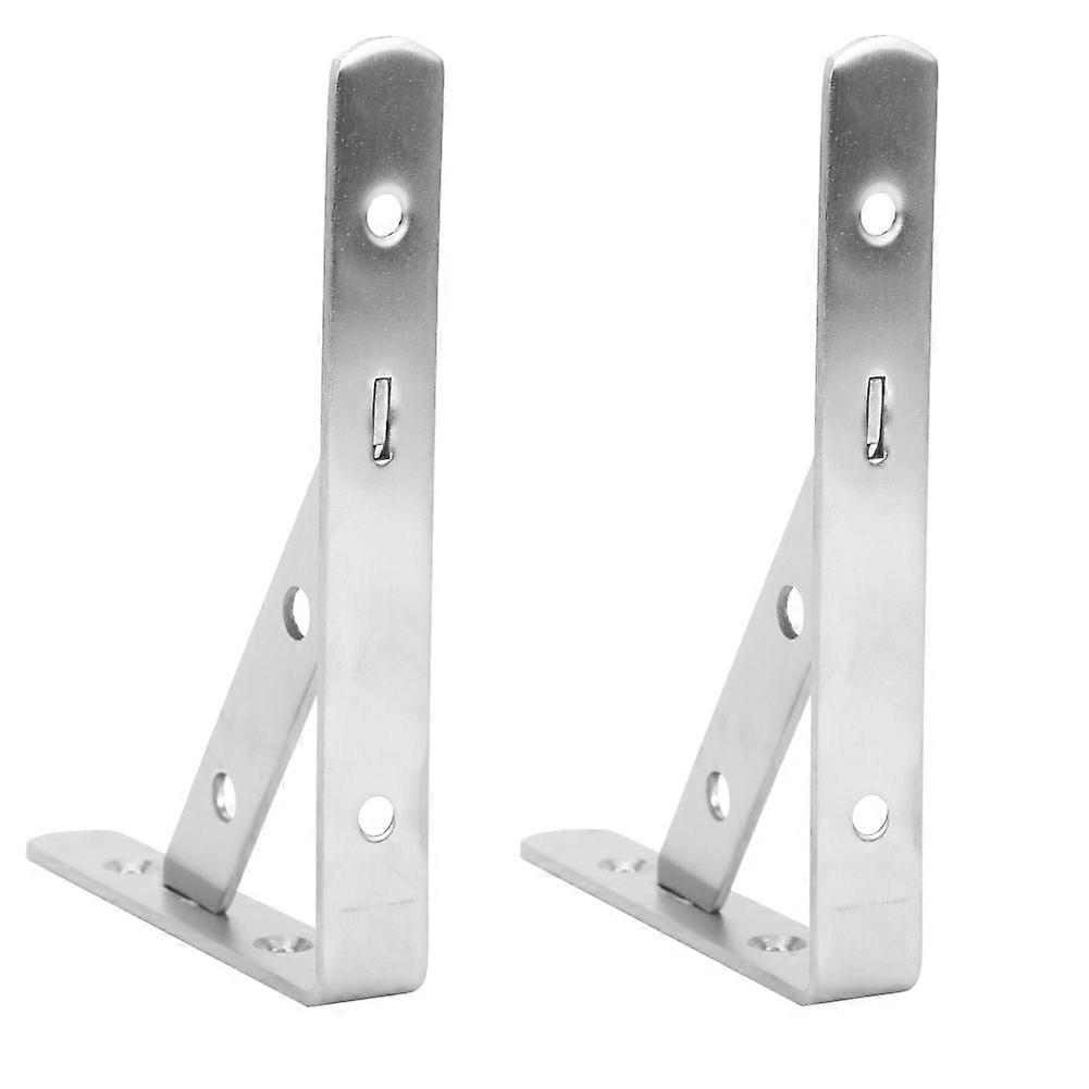 2Pcs Triangular Support Bracket Stainless Steel Wall Shelf Table Support