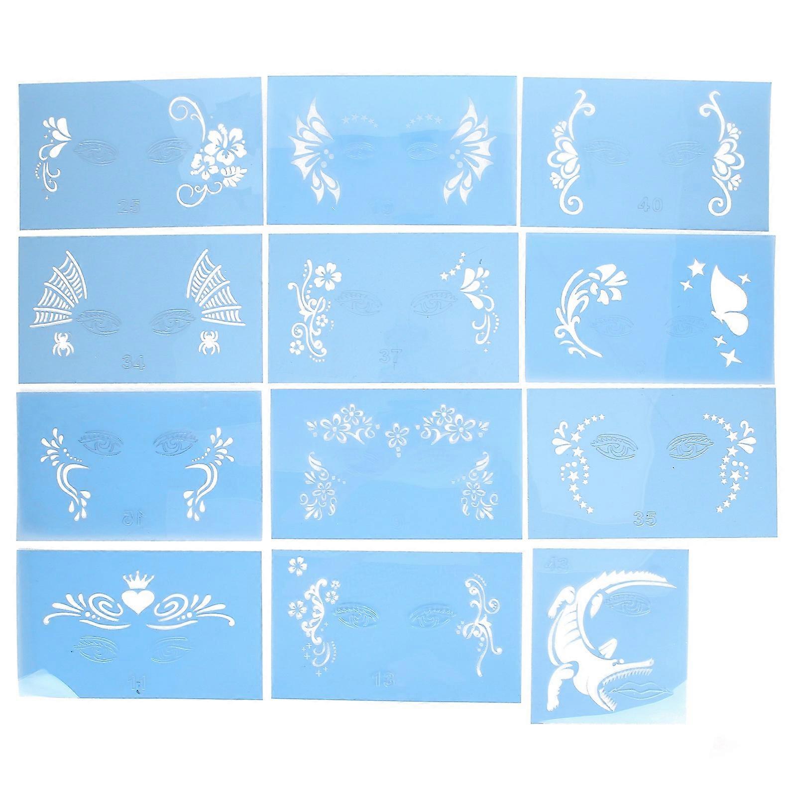 PET Face Painting Template Reusable Face Painting Stencils for Halloween and Christmas Party