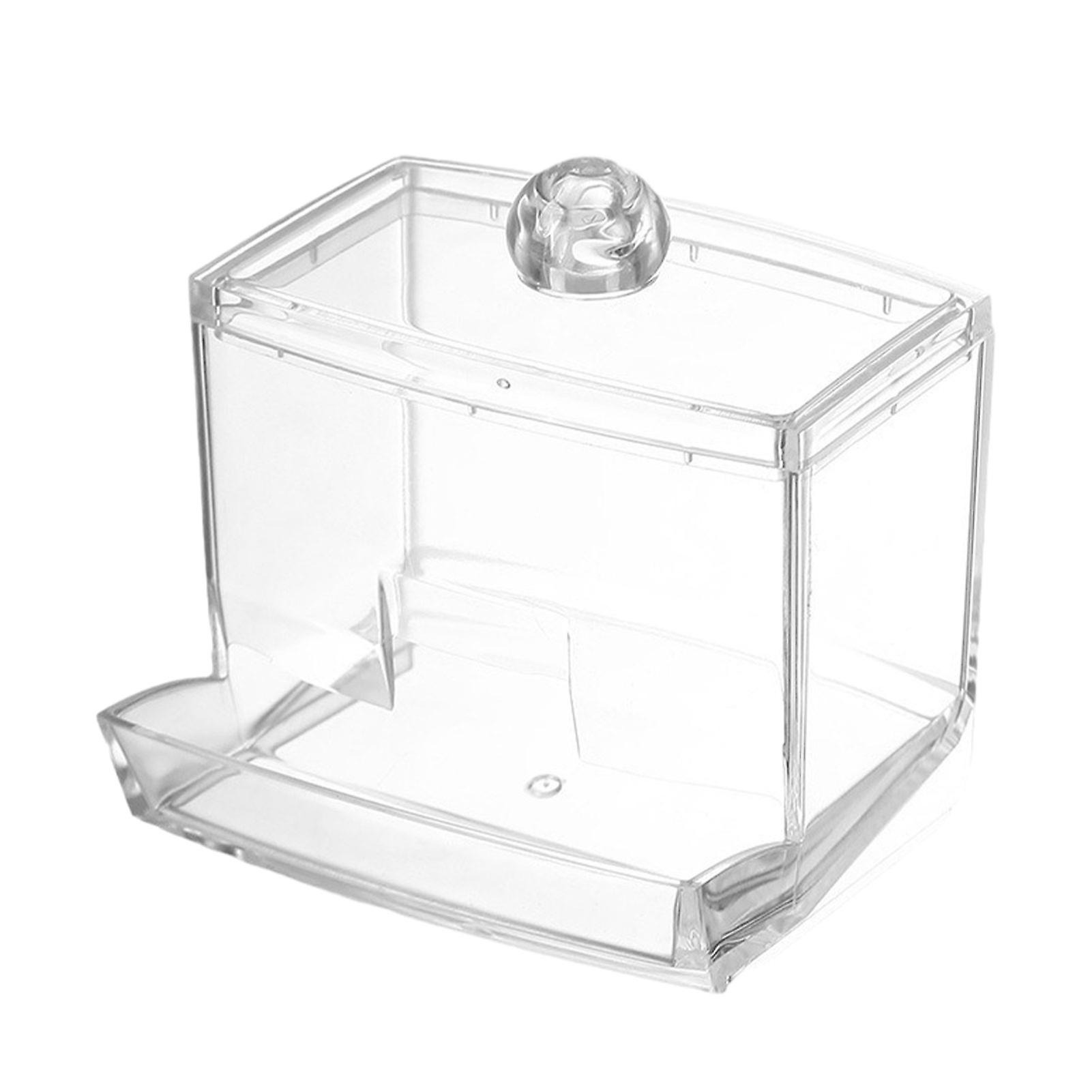 Transparent Plastic Swabs Box And Easy To Storage Solution Transparent Container Jar Dispenser