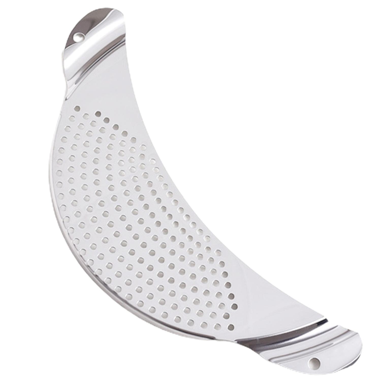 Practical Stainless Steel Strainer Half-moon Design Easy to Use Space-Saving Convenient Handle