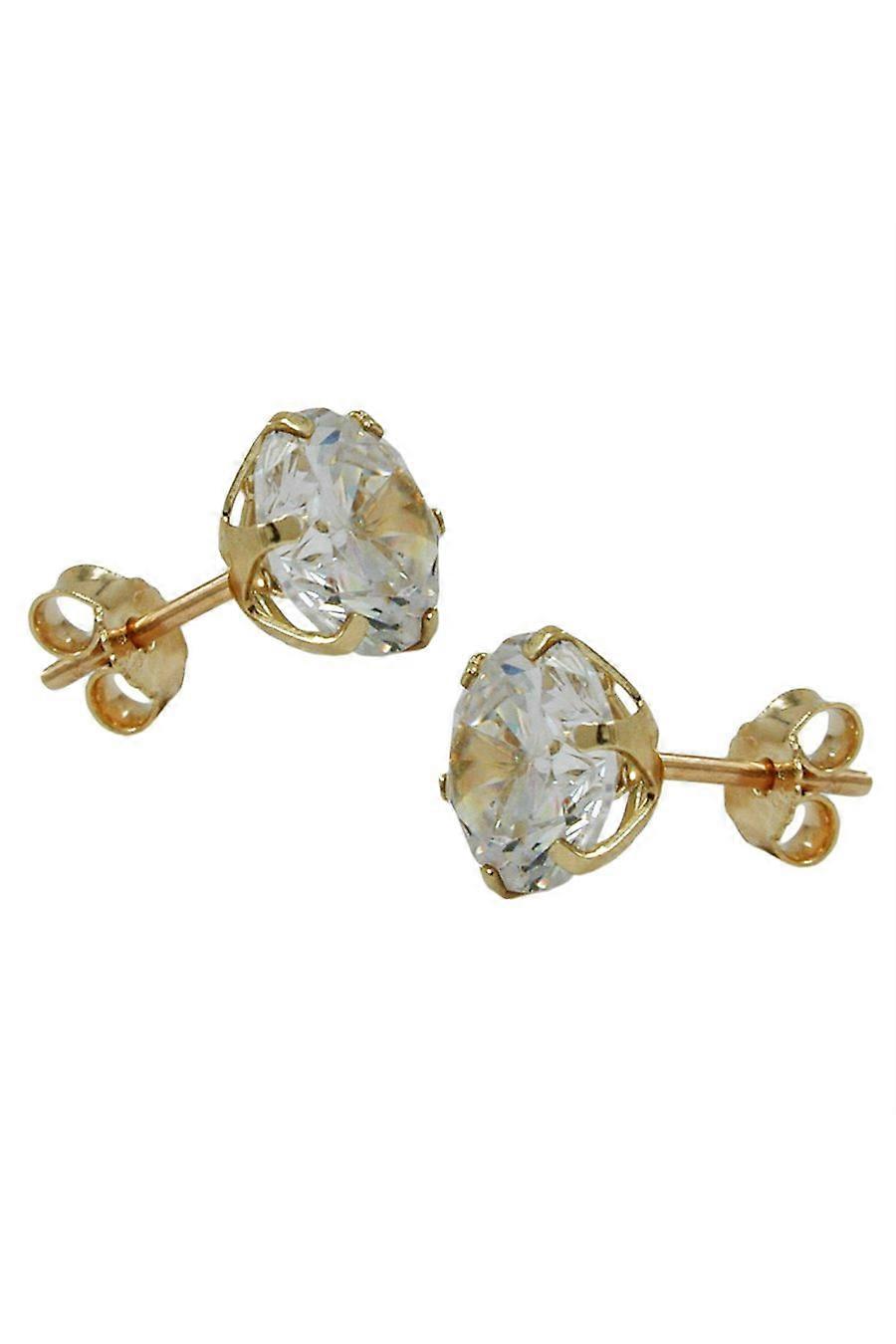Stud Earrings 8mm Zirconia 9k Gold - Gl430552
