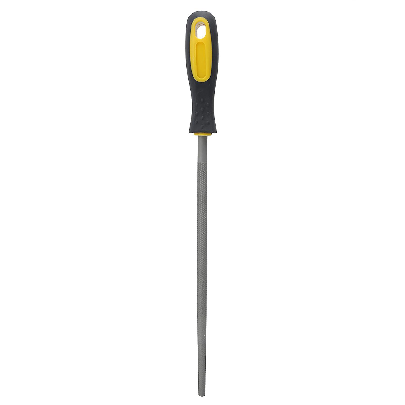 Round Mill Steel File Rasp with Handle for Metal and Leather Sharpening and Shaping Projects, Durable Tool