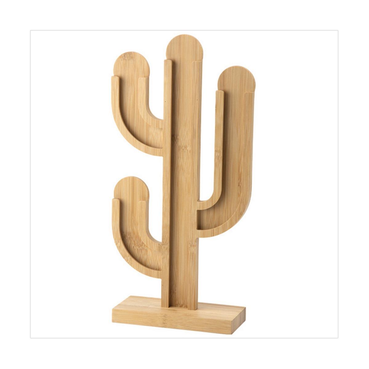 Bamboo Rotating Storage Rack Coffee Display Stand Capsule Holder Cactus Cup Type Dispenser