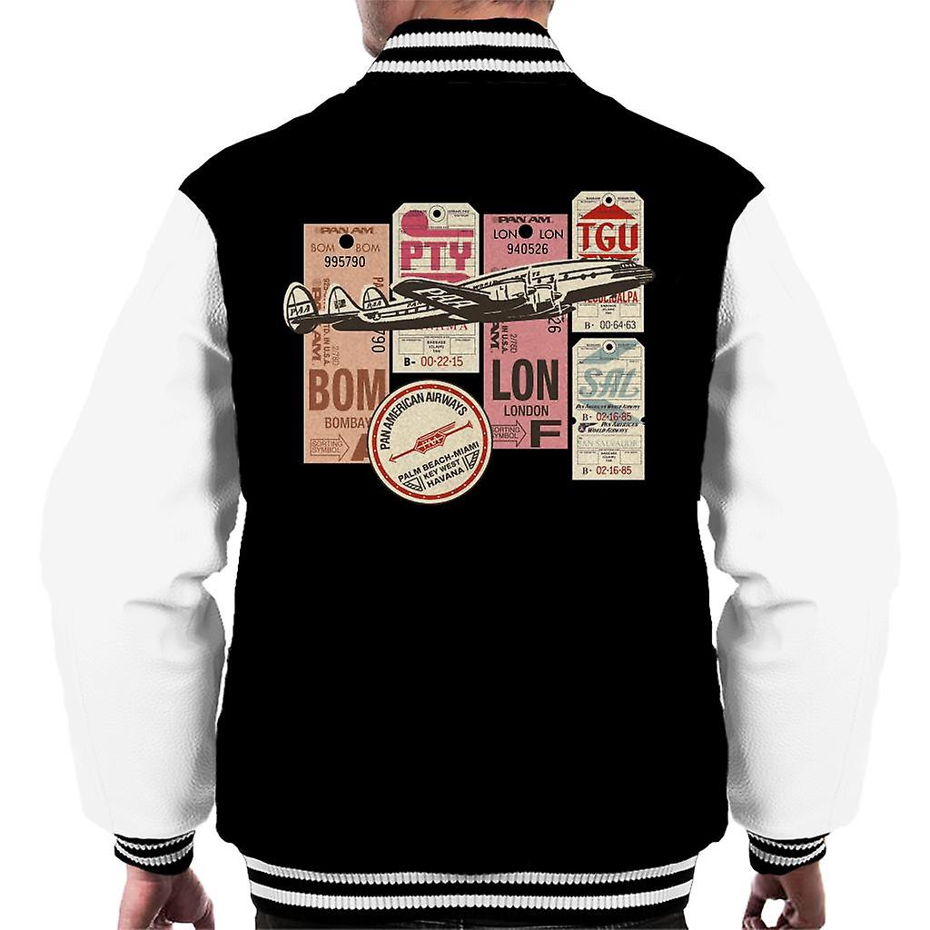 Pan Am Baggage Tags Montage Men's Varsity Jacket