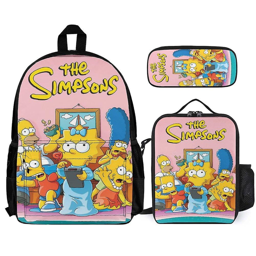 مجموعات حقائب الظهر Simpsons 3 قطع مع حقيبة غداء ومقلمة