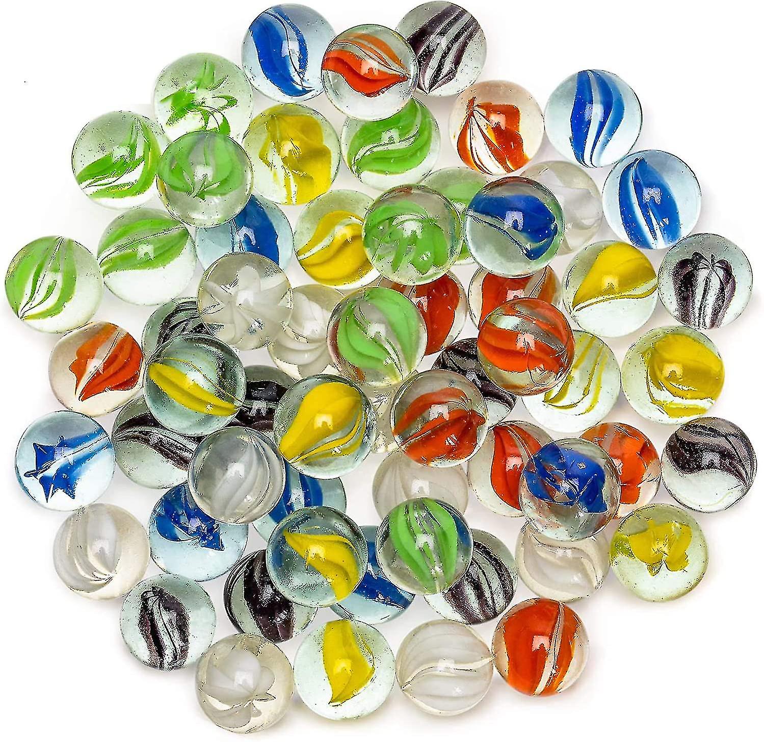 100個伝統的なアソートカラフルな古典的なレトロなガラスの大理石猫の目の大理石クラシックゲームのおもちゃ
