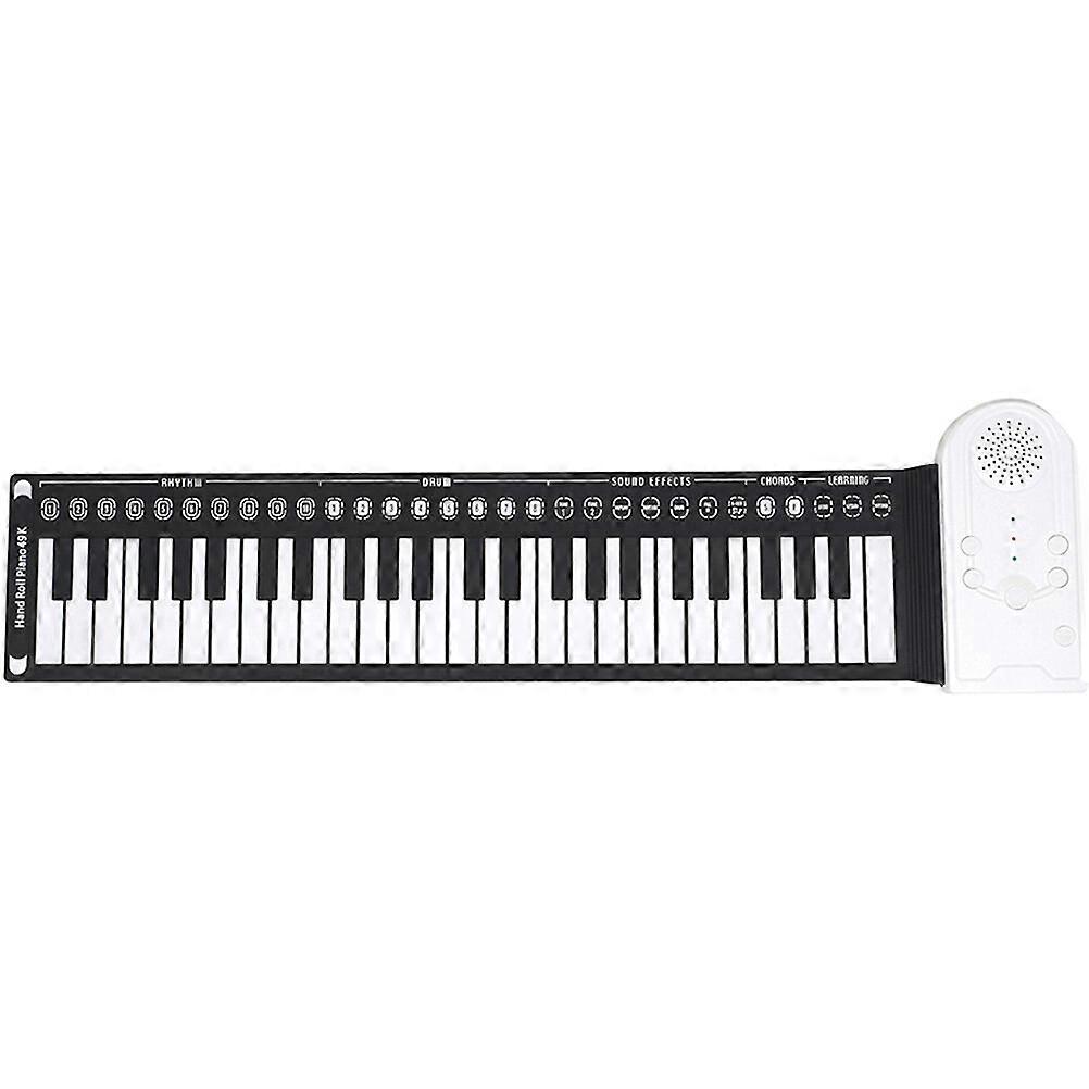 Silicone 49-keys Foldable Roll-up Electronic Piano Portable Roll-up Keyboard Piano