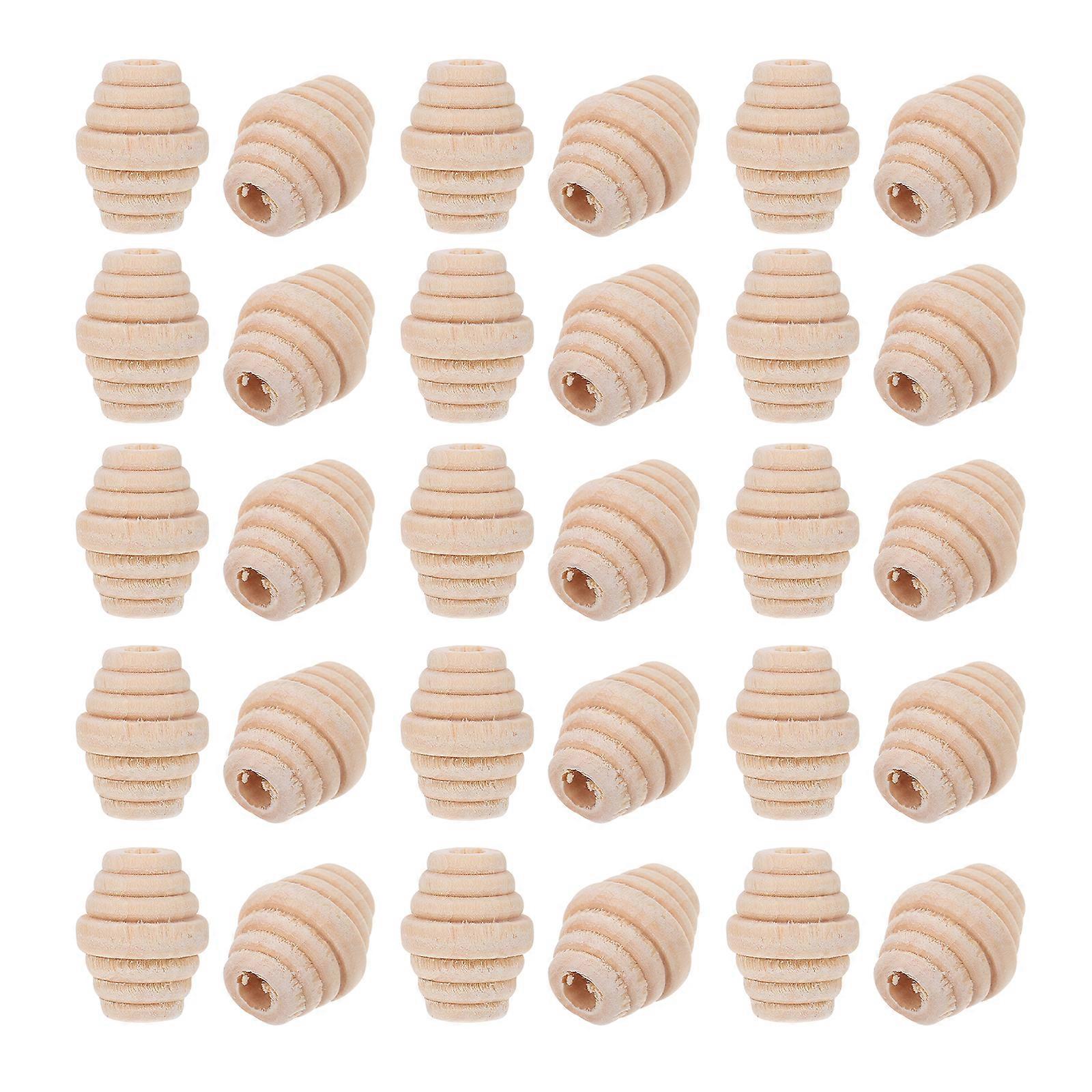 50 قطعة حبات الأساور دوامة الخشب الخرز خشبية DIY الخرز خشبي فاصل الخرز خشبية حبة قلادة خشبية