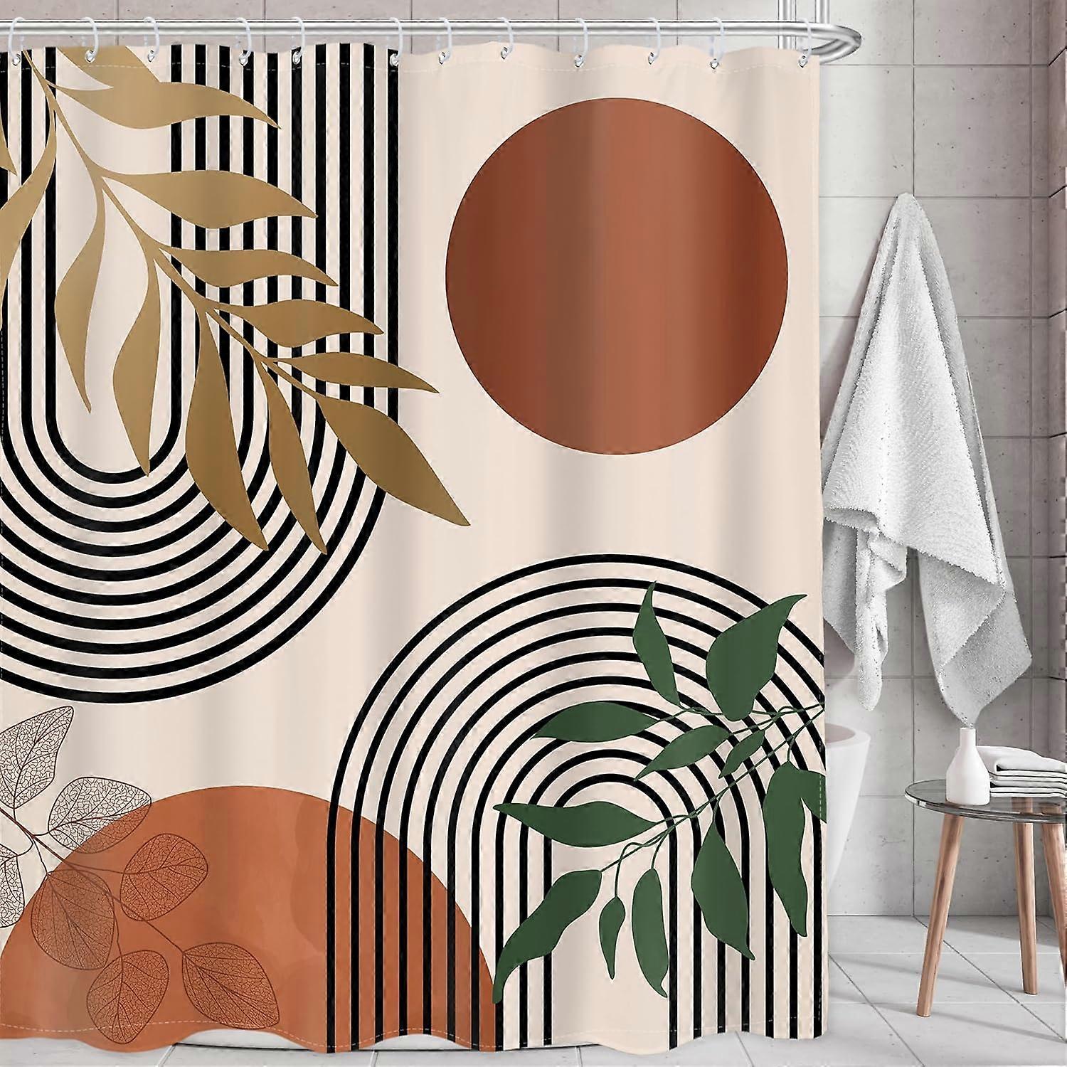 بوهو دش ستارة 60Wx72L بوصة منتصف القرن مجردة الحديثة البوهيمي الهندسي شمس قوس ورقة الحد الأدنى المحايدة الفني القماش النسيج بولي مقاوم للماء