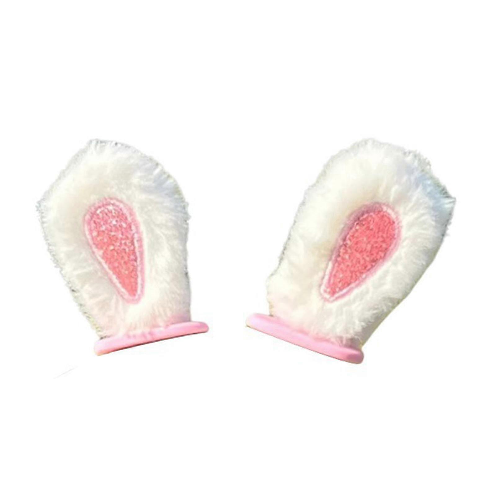 2Pcs Easy Installation Attractive Multifunctional Creative Design Plush Ears White Rabbit Ears