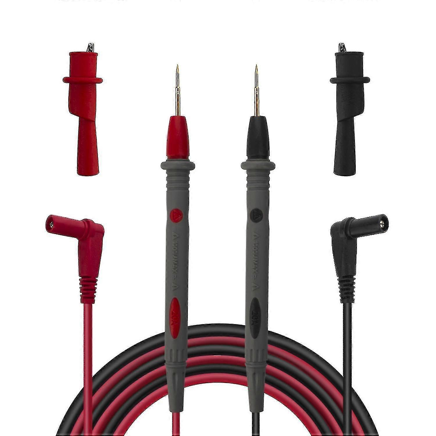 Electronic Test Leads Test Probes Multimeter Leads with Crocodile Clips Gold Plated Super Sharp Tips
