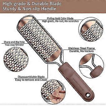 Foot Scrubber Pedicure Foot File - Callus Remover For Feet Professional Foot File Rasp Colossal Feet Scrubber For Wet And Dry Feet Golden