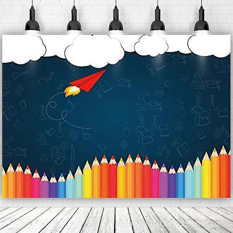 7x5ft Welcome Back to School Photography Backdrop Cloth Paper Plane Background Studio Prop