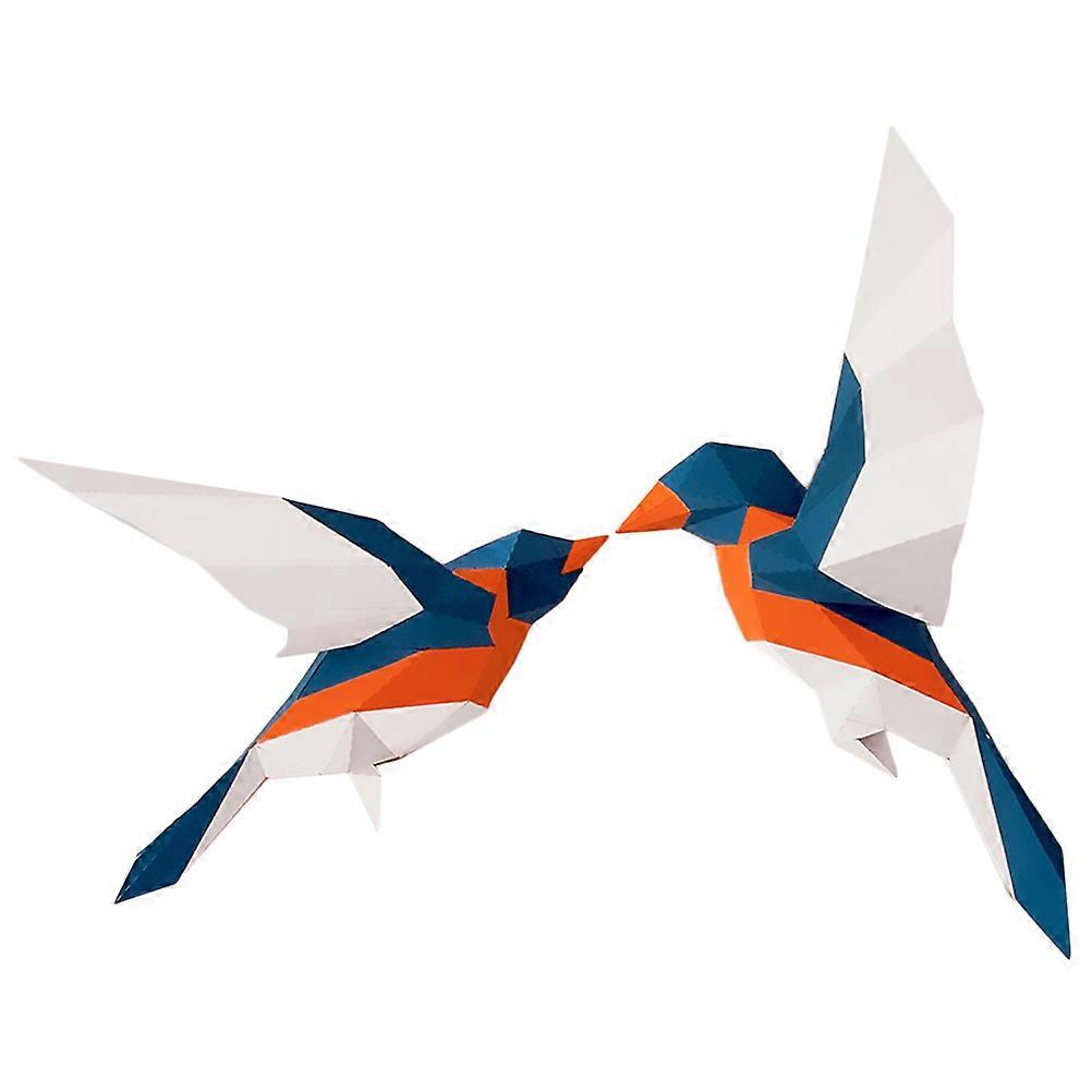 3D Geometriska Turteltuftfåglar Väggmonterad Dekor Turteltuftfågeldekoration