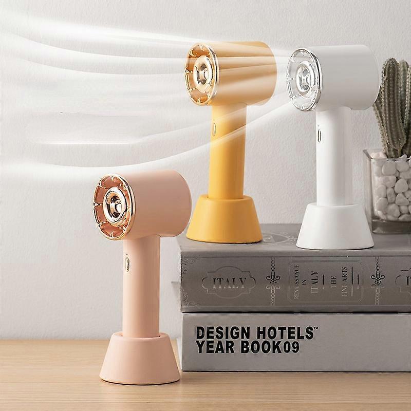 Mini handheld turbine small fan office desktop portable large wind silent rechargeable electric fan in summer