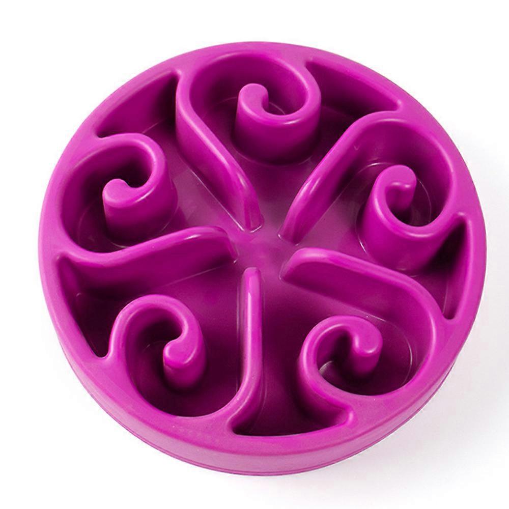パープル-S--スローフィーダードッグボウルスウェルストップドッグフードボウル花びらインタラクティブパズルノンスリップ