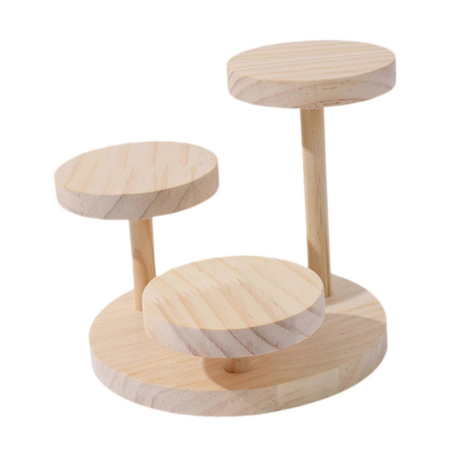 Jewelry Display Risers Solid Wood Display Props for Watch Figurines Cupcakes
