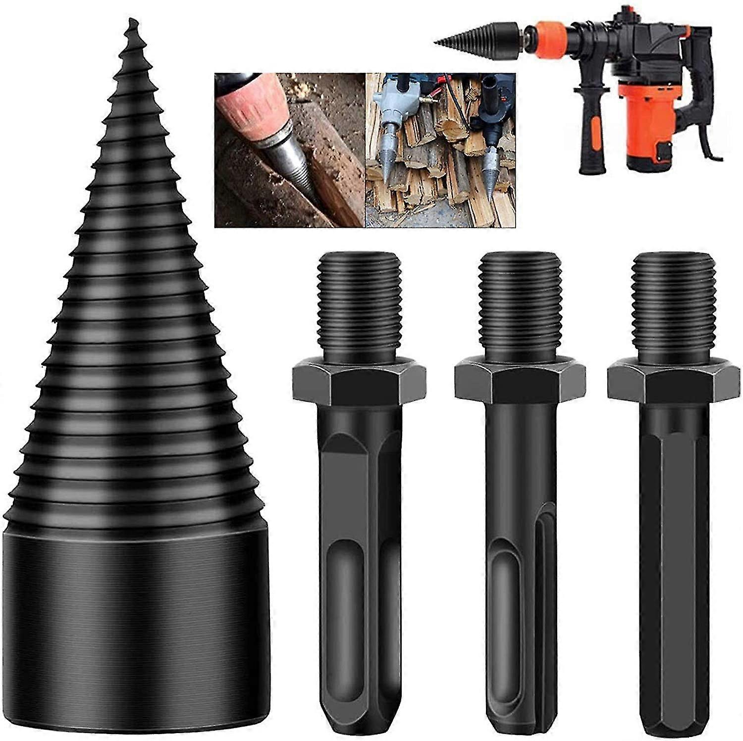 Firewood Log Splitter Drill Bit,Removable Electric Drills Screw Cone