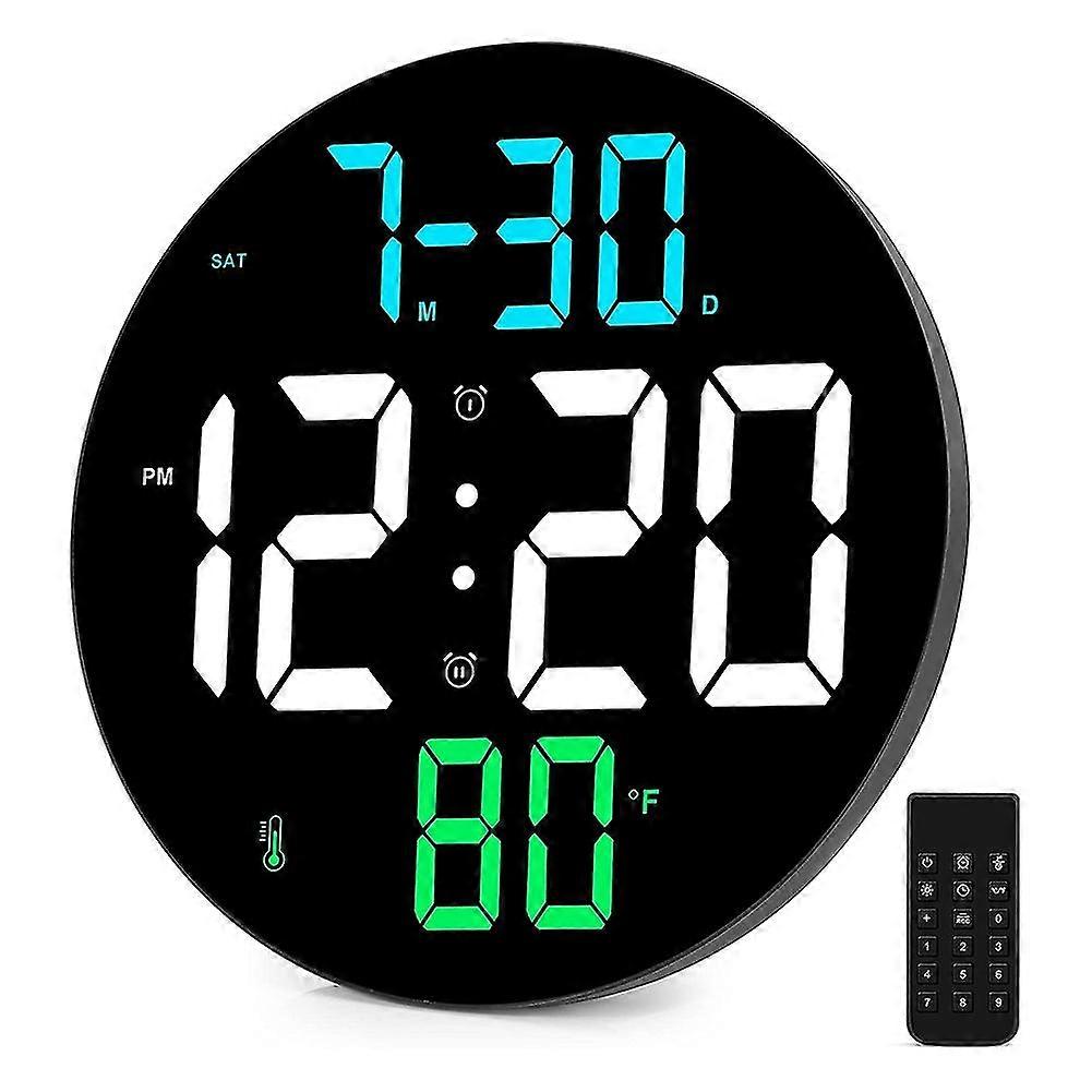 Digital Wall Clock Large Display, 9Inch Large Digital Clock with Big Screen,4 Level Brightness,Remo