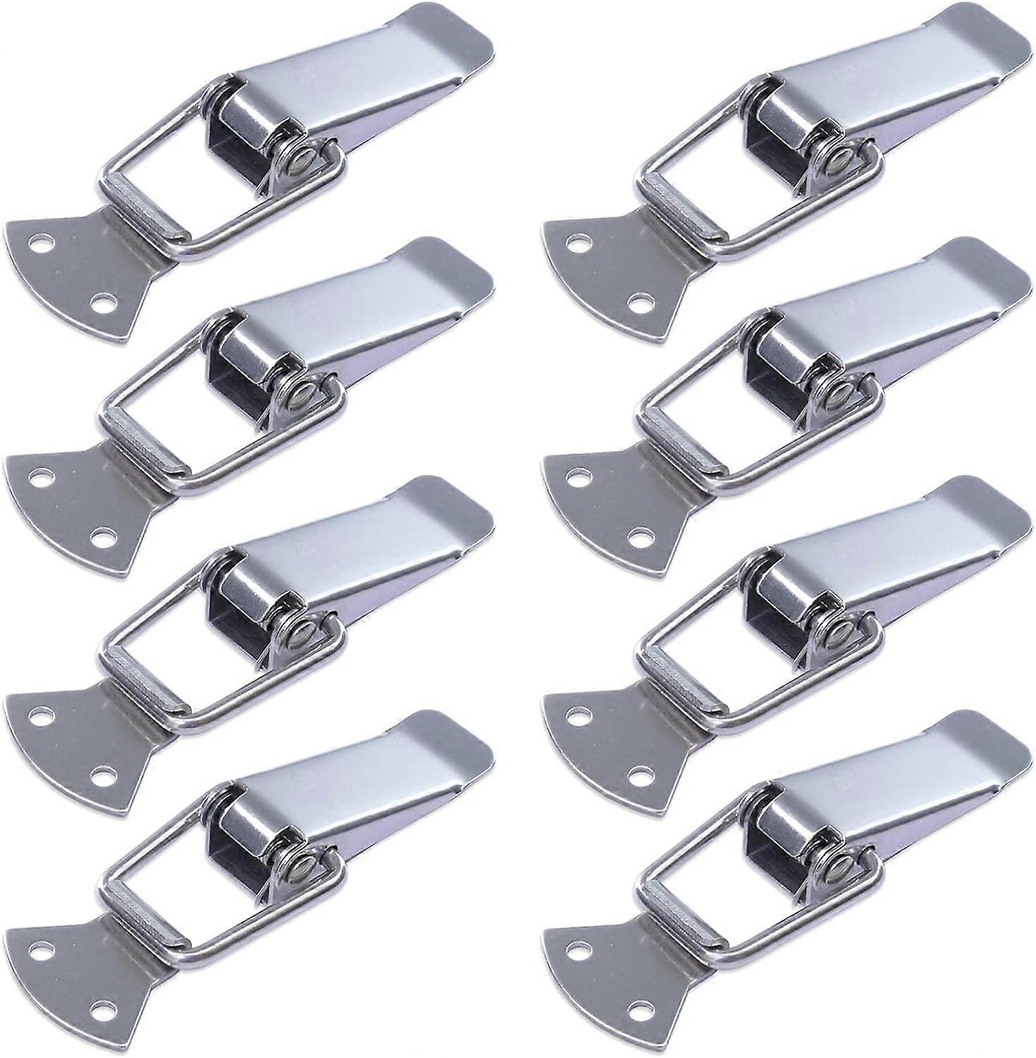 8 Pcs Toggle Clamps Stainless Steel Spring Loaded Toggle Latch Catch Clamp Clasp Hasp Clamp Clip Toggle Clips Latch Box Locking for Case Box, Toolbox,