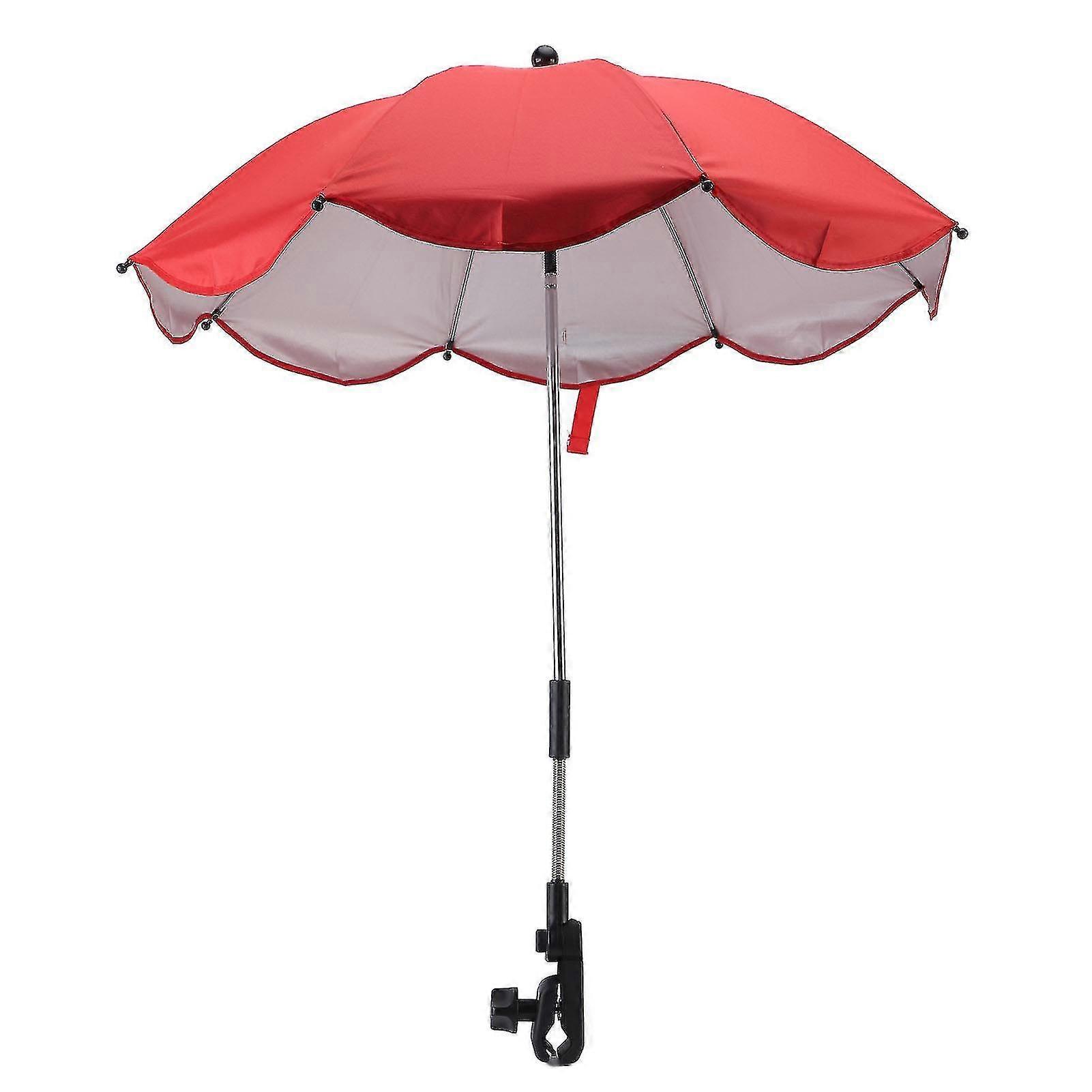 Adjustable With Uv Protection Universal Stroller Parasol Red