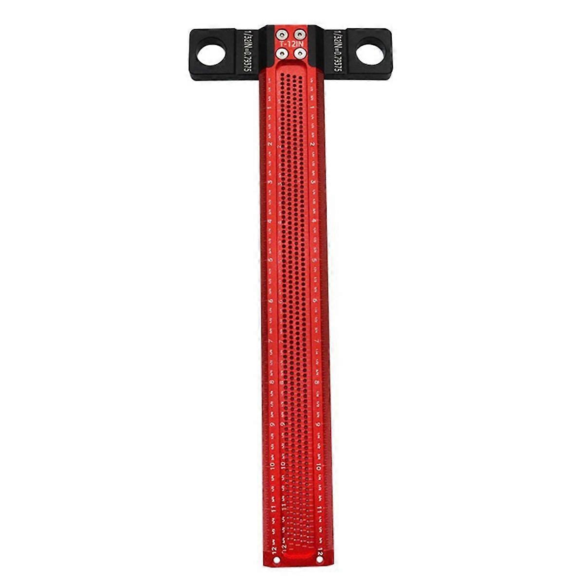 12-Inch Marking Ruler Woodworking Hole Marking Ruler Parallel/Vertical Marking T-Shaped Crossing Ho