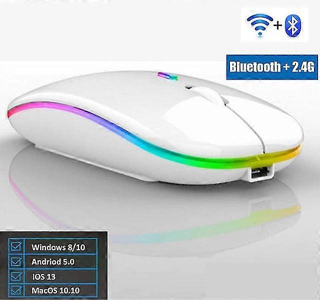 Wireless mouse 1600dpi rgb bluetooth computer silent rechargeable mause with led backlit usb optical mice for pc laptop
