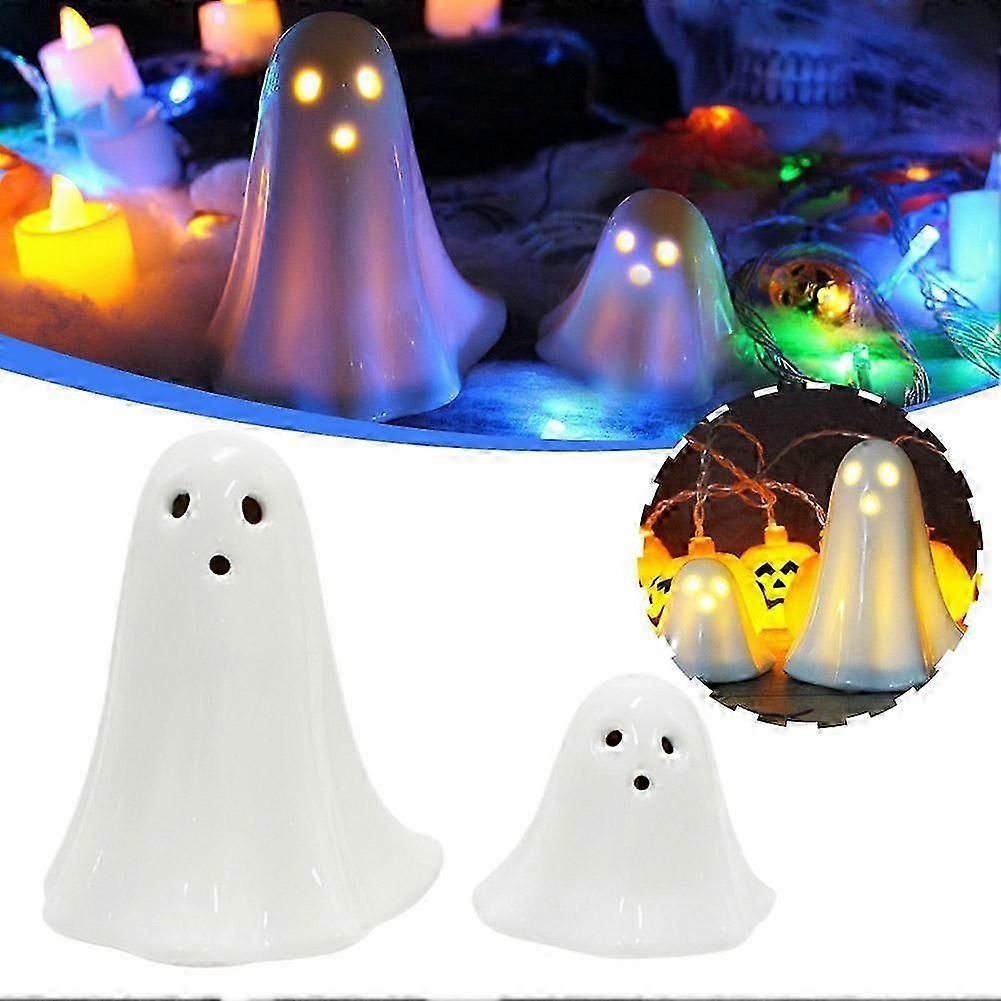 Ceramic Ghost Halloween Decorations with Light Strong Durability