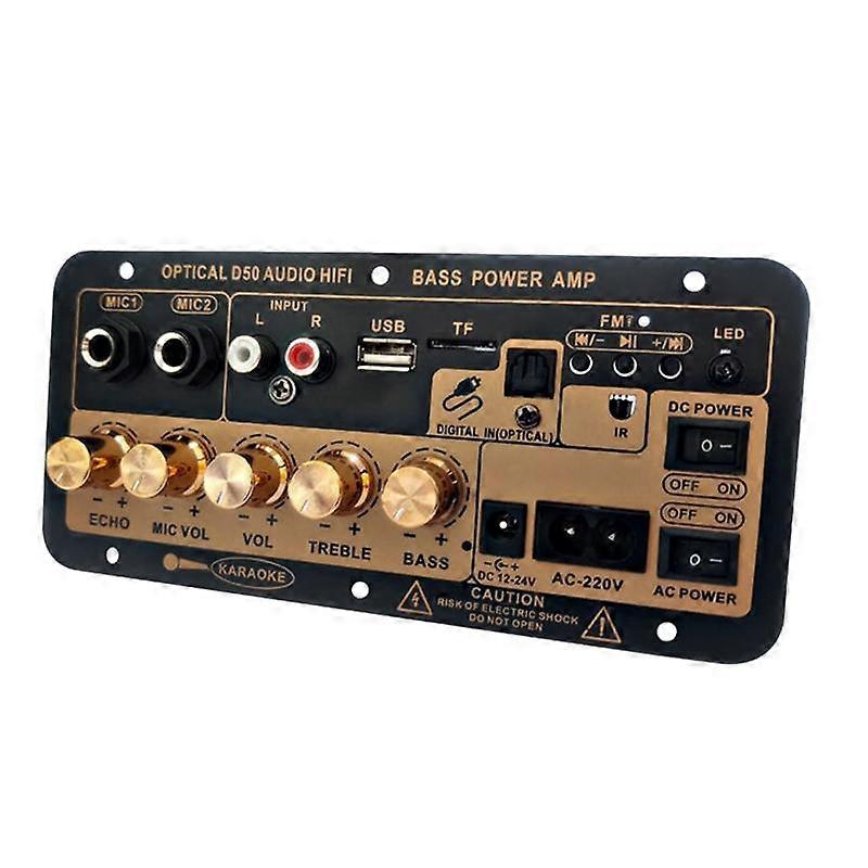 D50 Amplifier Board with Optical Audio Bluetooth AMP USB FM Radio TF Player DIY Audio Subwoofer for