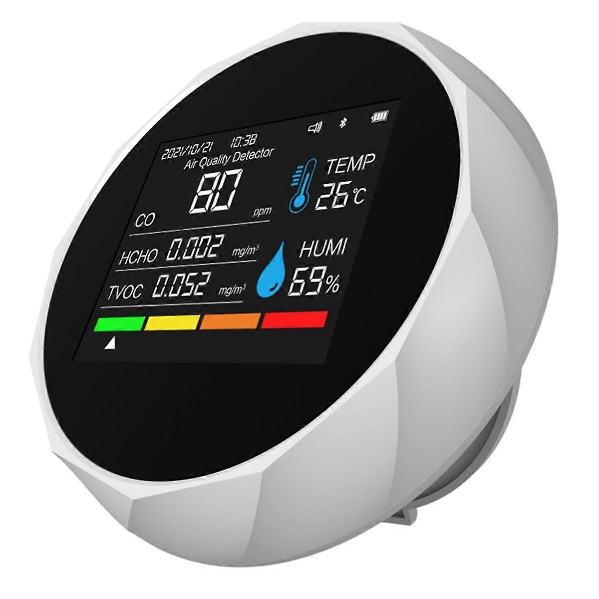 Wireless Air Quality Detector 5 in 1 TVOC CO HCHO Temperature Humidity Detector Home Desk Air Quali