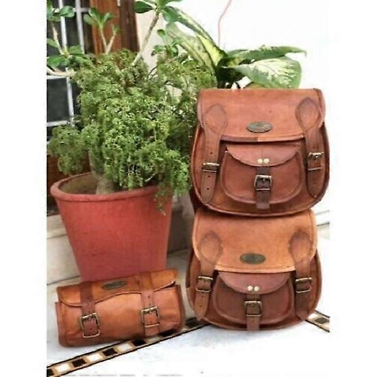 Läder Sadelväskor Sadelväskor För Motorcykel 3 Väska Sidoväska 3 Väskor Cykel