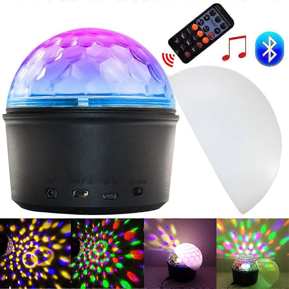 USB Disco Lights Led Crystal Magic Ball Light 9 Colors Sound Activated Projector Lamp With Bluetooth Speaker Remote Control