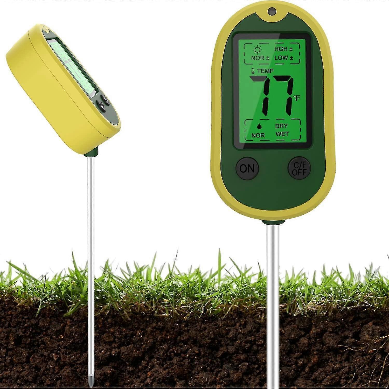 Soil Moisture Meter 4-in-1 Moisture/ph/temperature/light, Digital Soil Ph Meter Indoor & Outdoot Use, Soil Test Kit