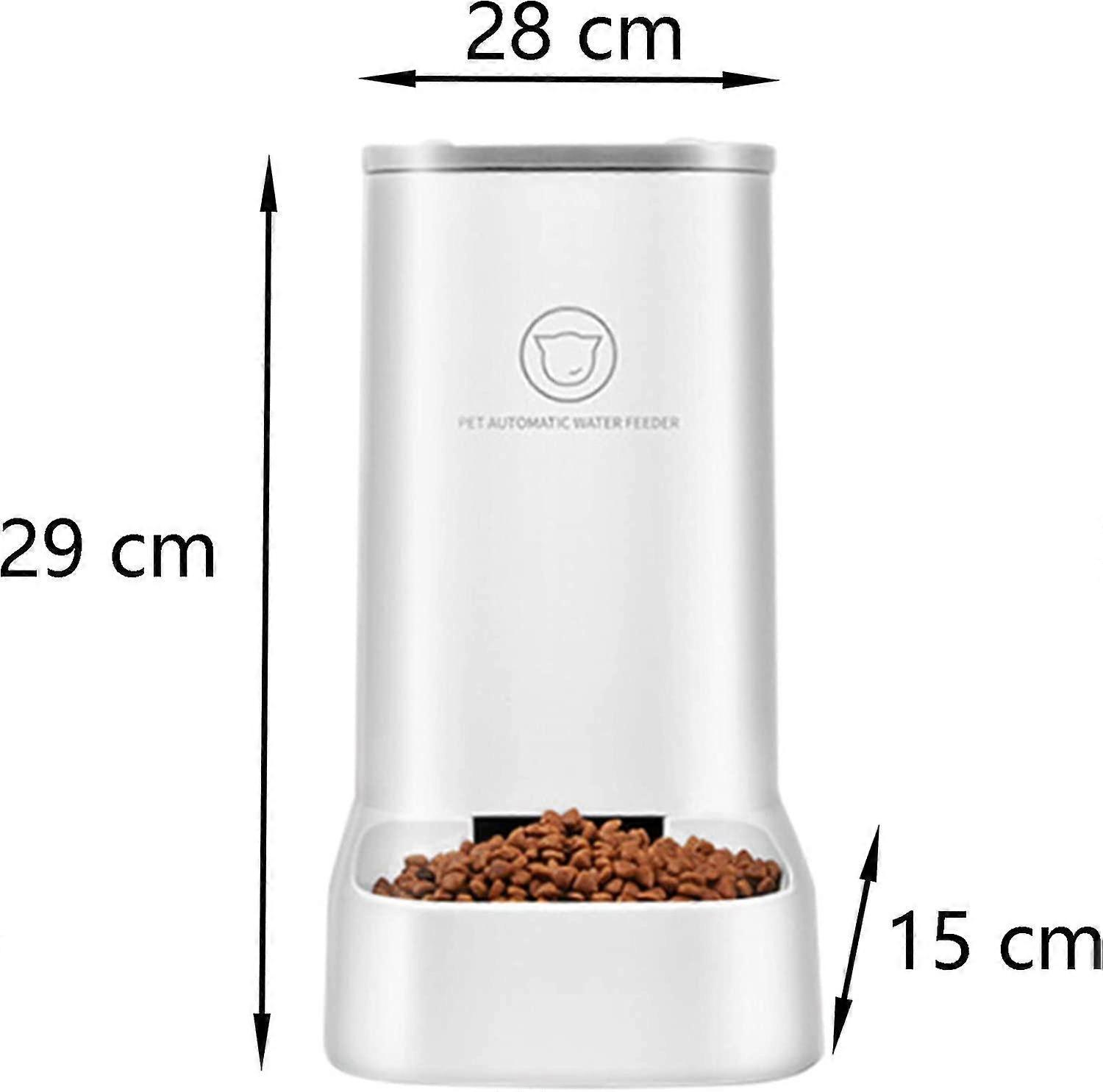 Automatic Dry Food Dispenser For Cats And Dogs, Occupies An Area Of 0.045 Square Meters, Removable Design, Easy To Clean, Bpa Free (white 3.8l)