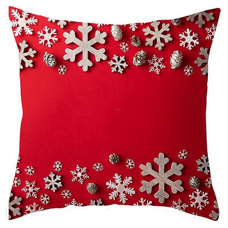Merry Christmas Snowflake Pattern Cushion Cover
