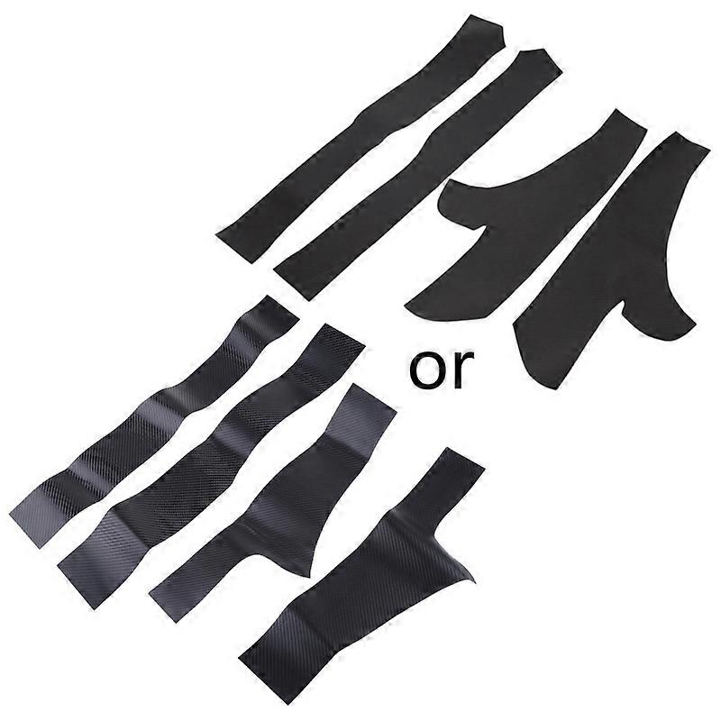 4x For Model 3 Front/Rear Threshold Protectors Carbon Fiber Lychee Grain