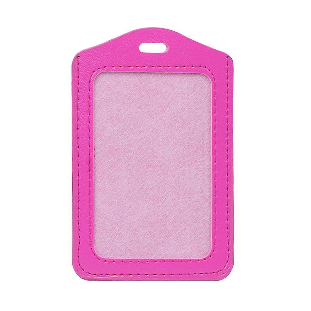 10 Colors ID Window Business Work Card Holder Leather for Case Badge Vertical Ty