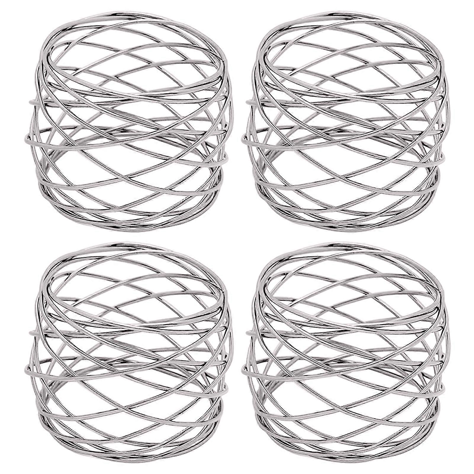 4Pcs Napkin Ring Hollow Out Elegant Metal Festival Banquet Party Dining Table Towel Holder Home Decor KAESI