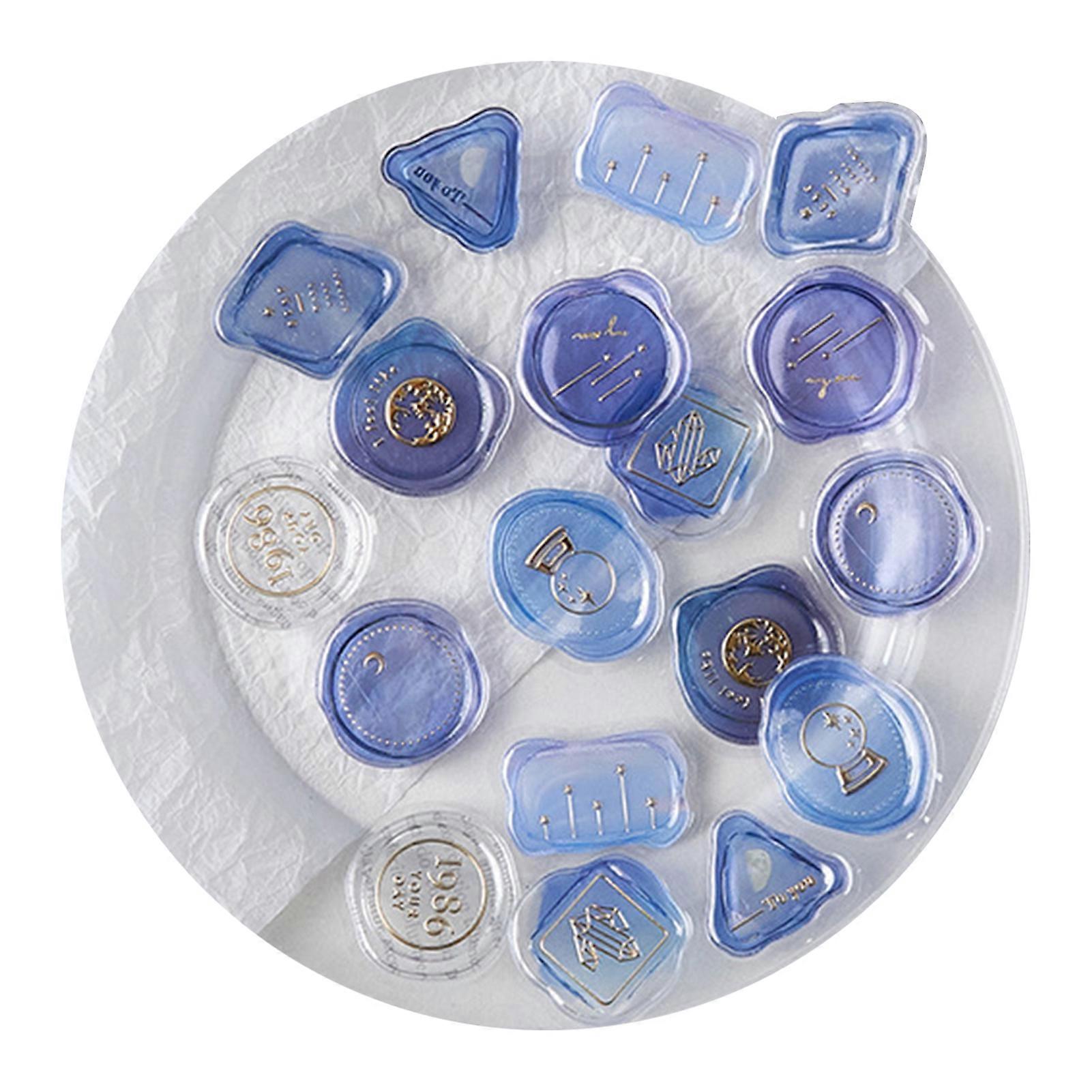 18Pcs Wax Seal Stickers Exquisite Pattern Bright Color DIY Creative Easy-using Eco-friendly Epoxy Wax Seal Stickers Gift Wrapping DIY Craft Party Supp