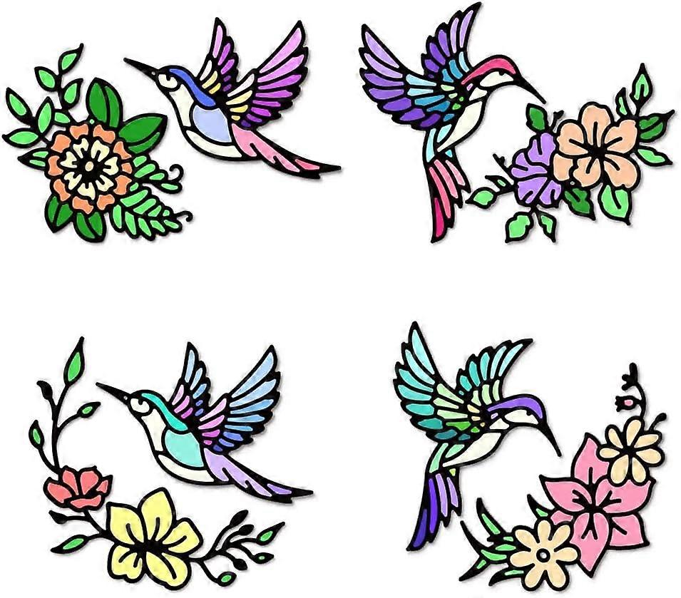 Hummingbird Flower Cutting Dies Embossing Template Carbon Steel Cutting Stencils Background Die Cuts for Greeting Card Making DIY Scrapbooking Invitat