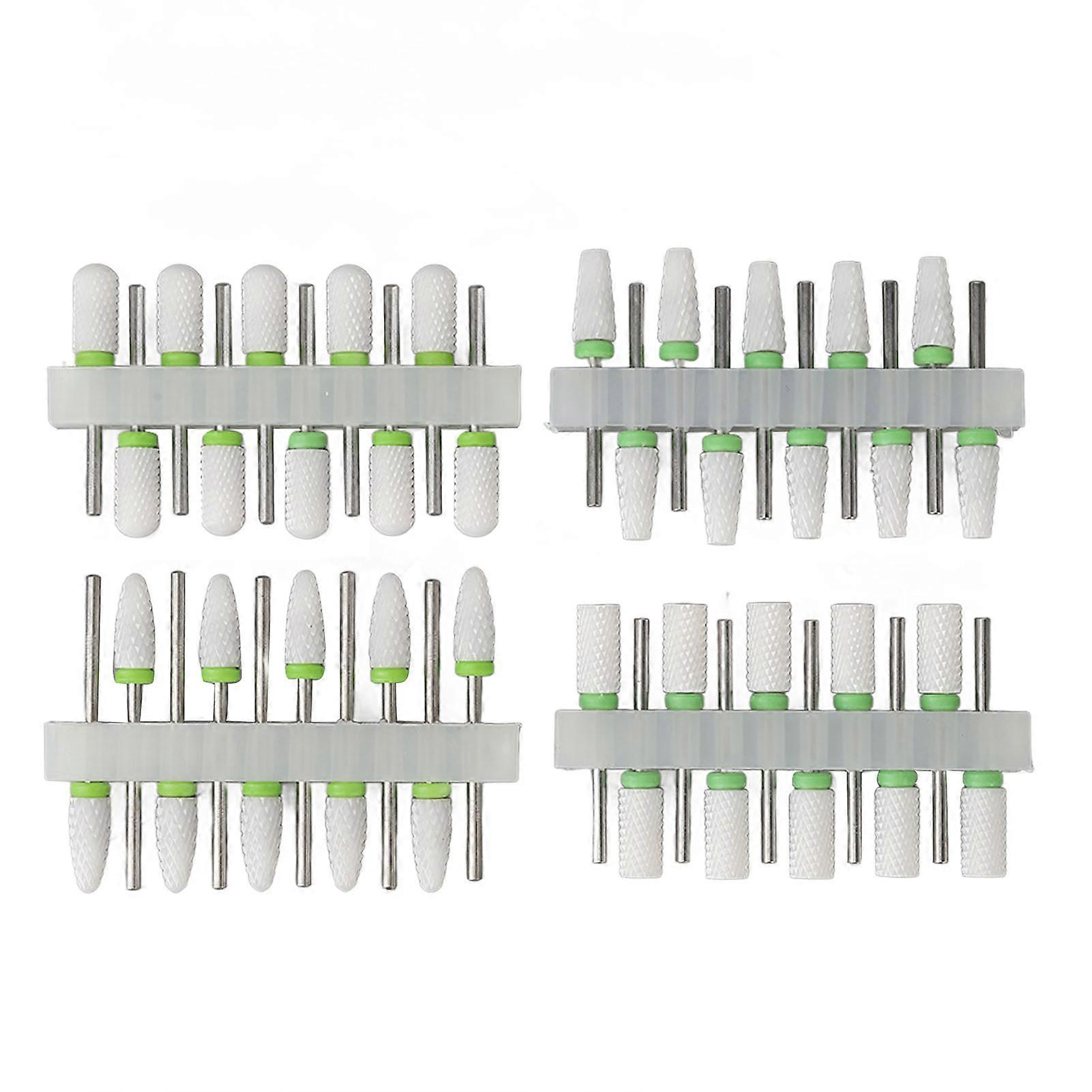 40Pcs Nail Drill Bit Rugged Efficient Gel Removal Rotating Design Nail Cuticle Drill Bits with Brackets for Home Salon